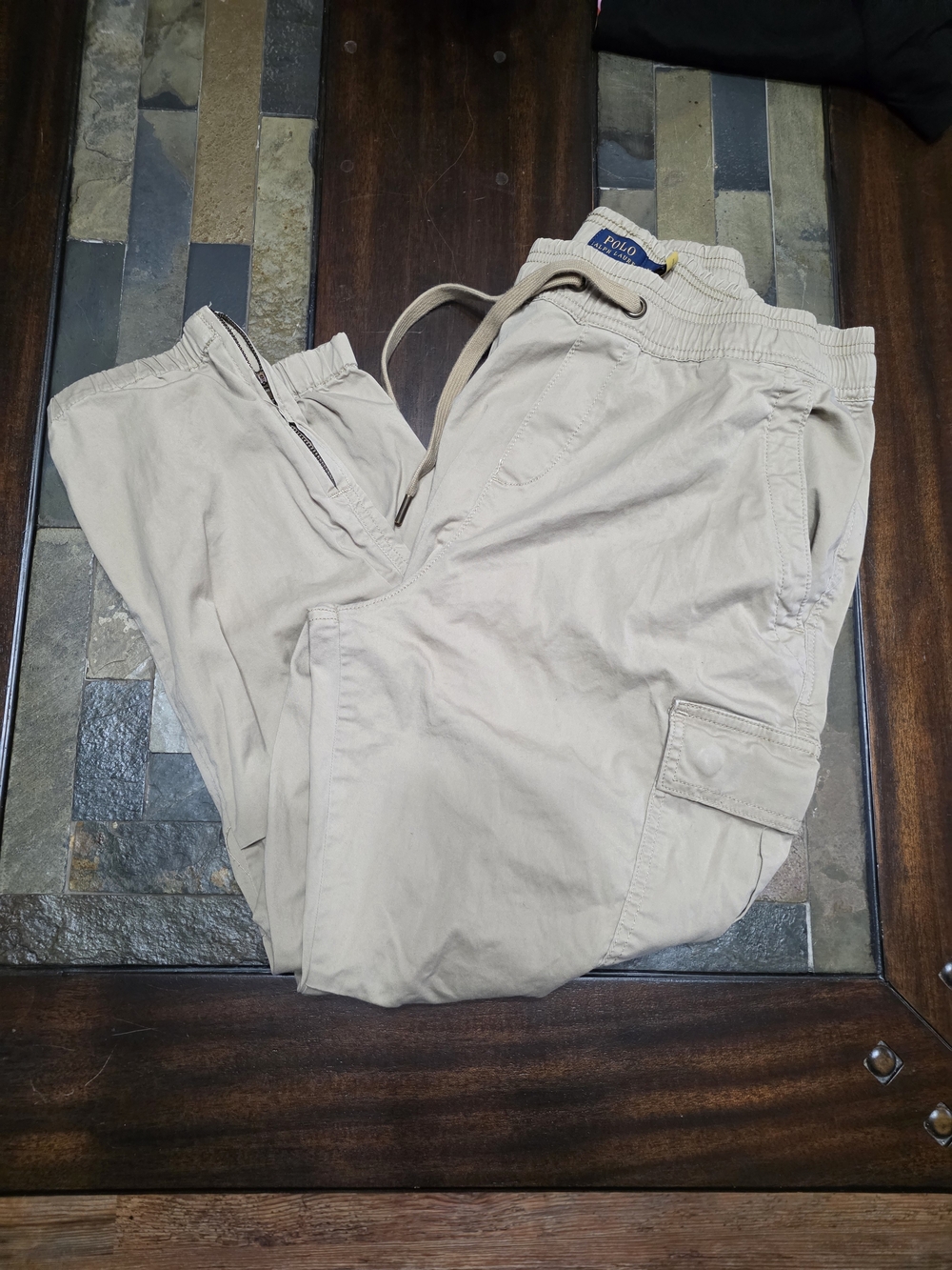 Polo by Ralph Lauren Light Beige Cargo Joggers with Drawstring Waist